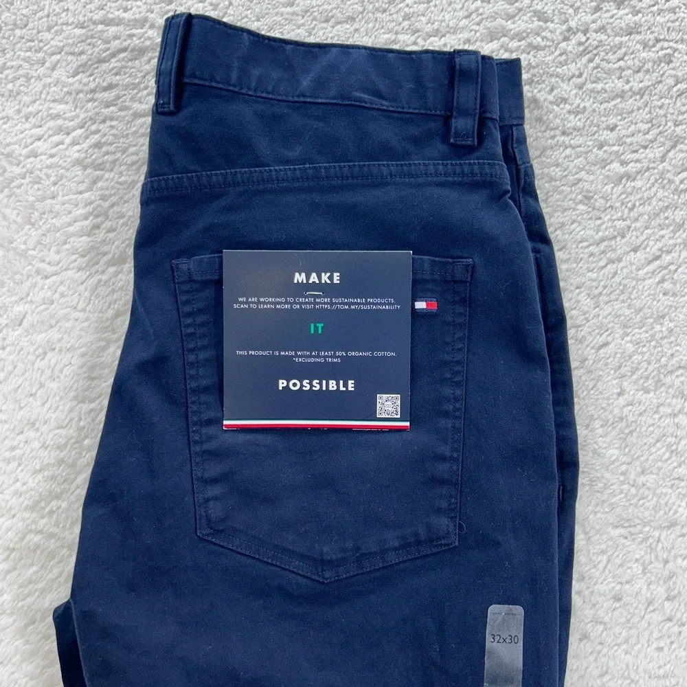 Tommy Hilfiger Pants Men's‎ 32X30 Navy Blue Denton Chino Stretch Straight Fit